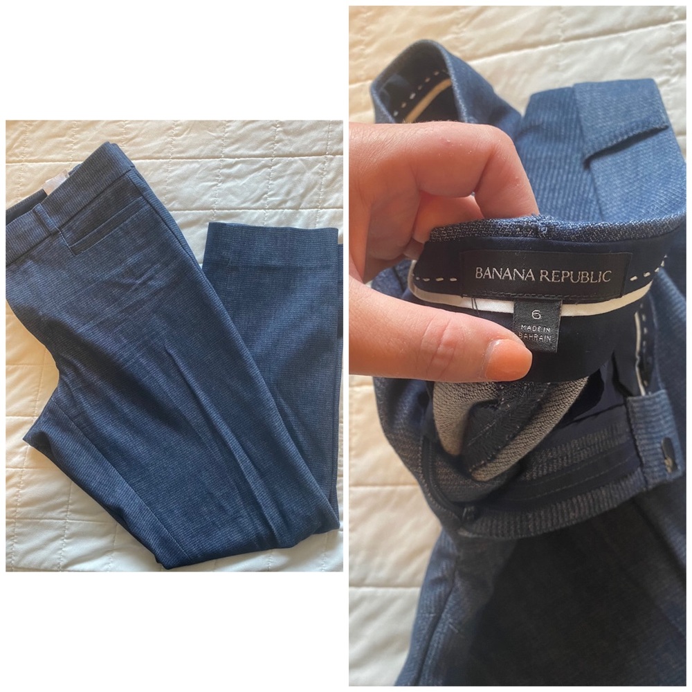 Banana Republic Sloan Pants Size 6. Heathered Blue